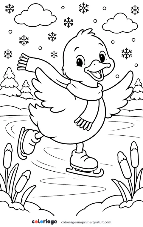 Coloriage glissade sur la glace