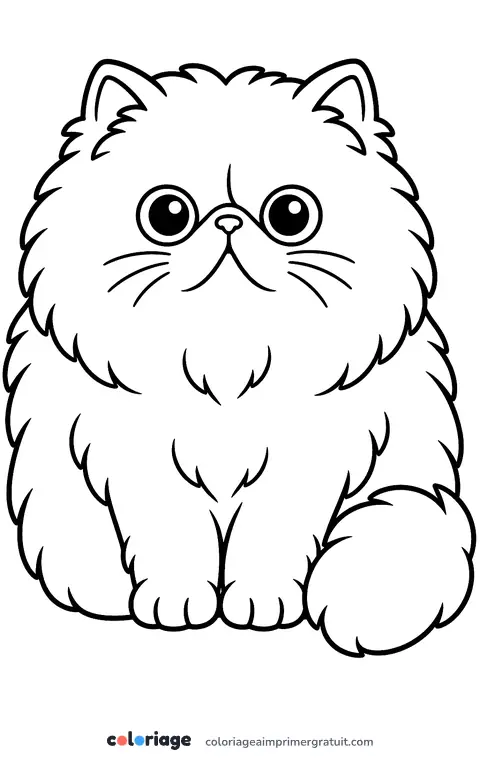 Coloriage chat persan tout rond