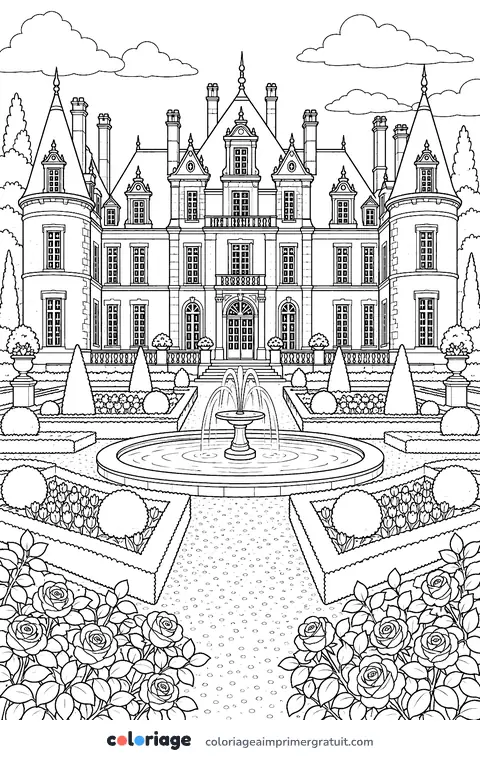 Coloriage château de la Renaissance