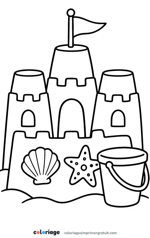 Coloriage château de sable