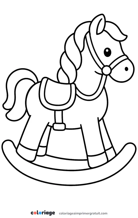 Coloriage cheval à bascule