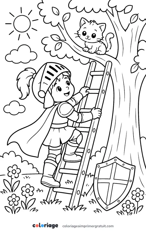 Coloriage chevalier sauveteur
