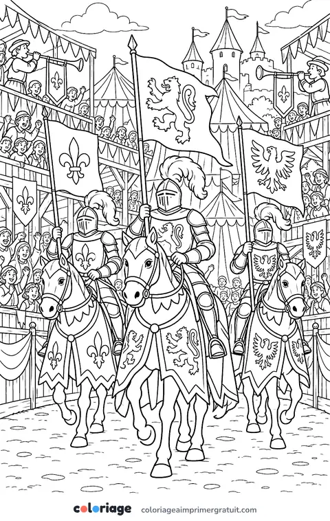 Coloriage défilé du tournoi