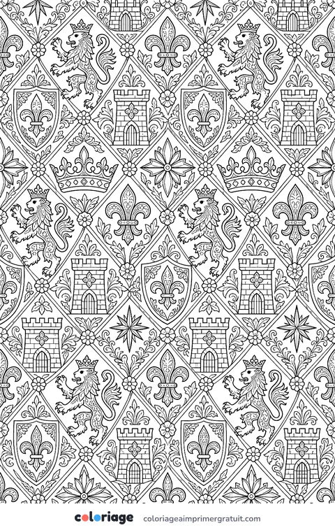 Coloriage motif héraldique