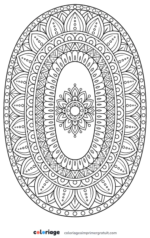 Coloriage chiffre 0 mandala