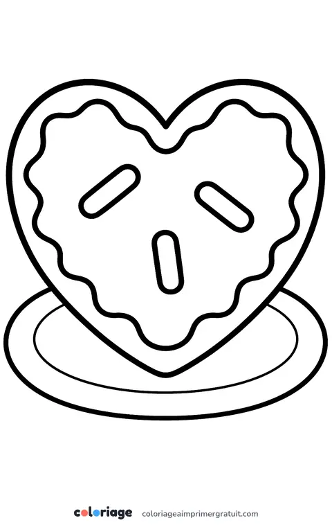 Coloriage biscuit en cœur