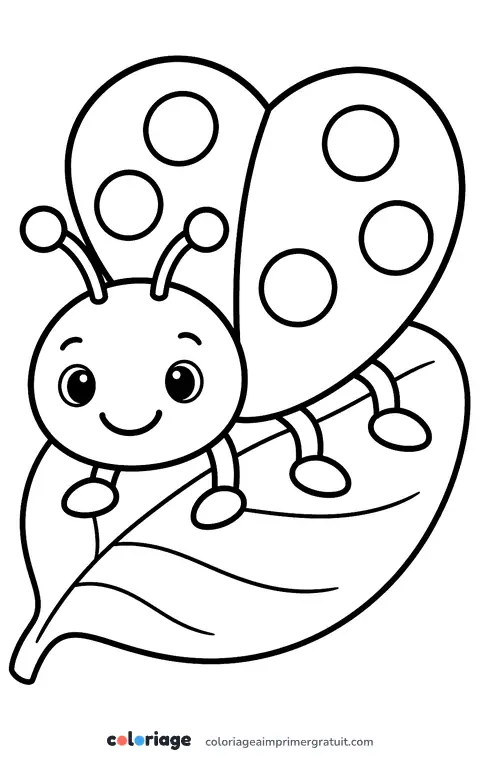 Coloriage coccinelle cœur