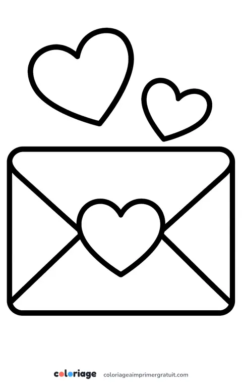 Coloriage lettre d’amour