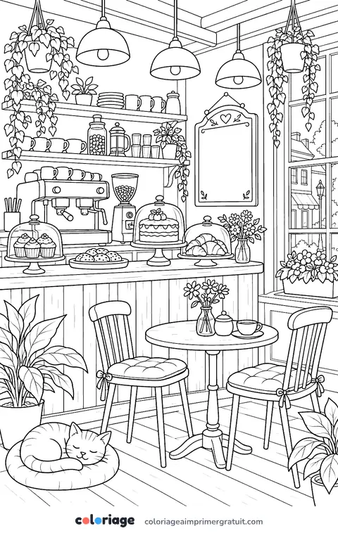 Coloriage petit café