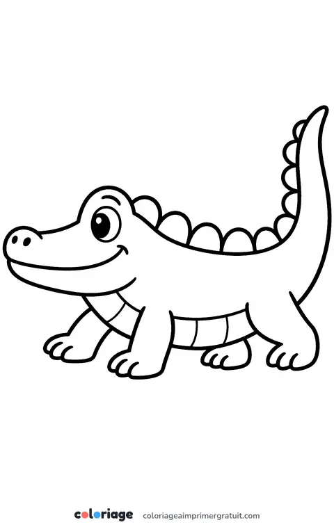 Coloriage crocodile qui marche