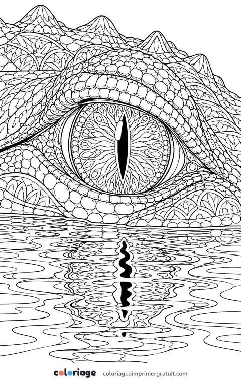 Coloriage œil de crocodile