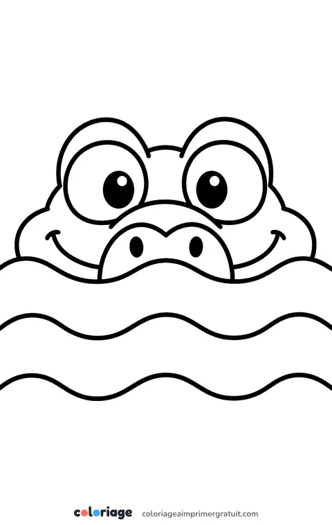 Coloriage crocodile qui guette