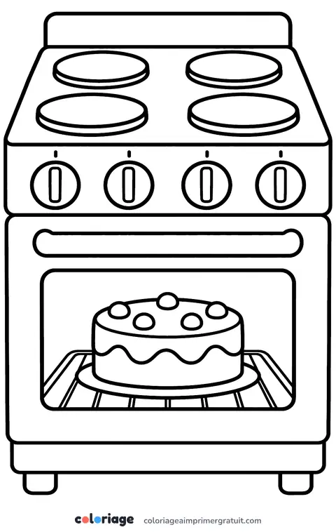 Coloriage cuisinière et four