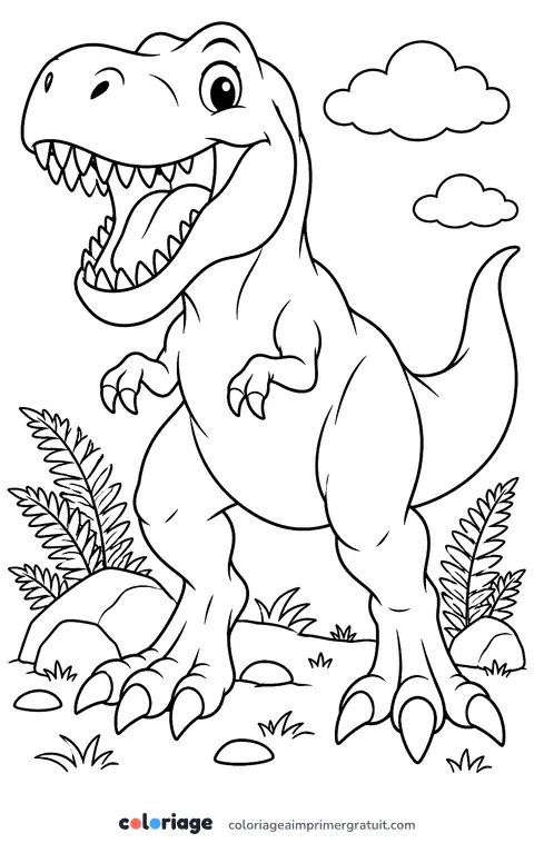 Coloriage tyrannosaure