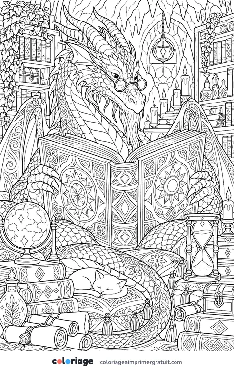 Coloriage repaire du dragon savant