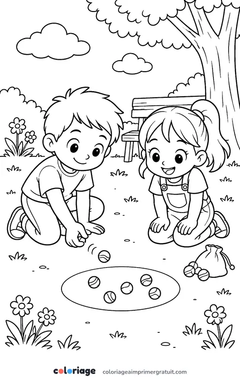 Coloriage partie de billes