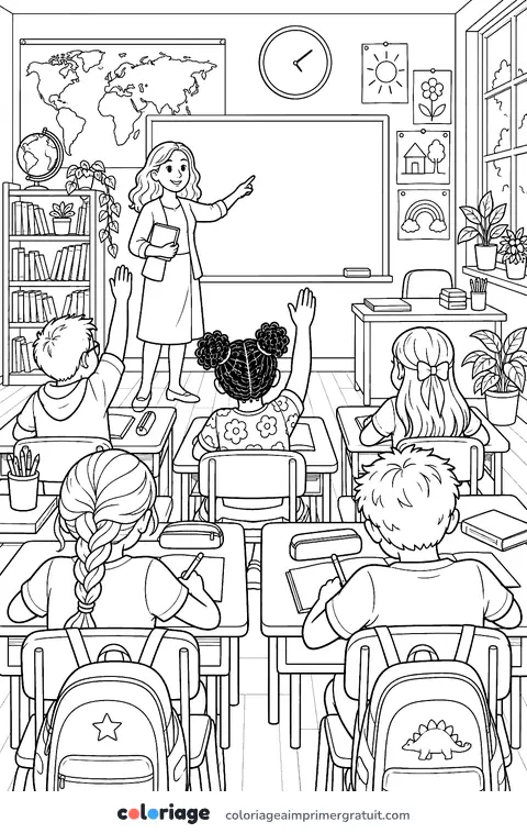 Coloriage la classe