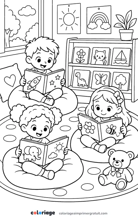 Coloriage coin lecture