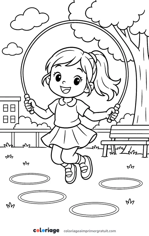 Coloriage corde à sauter