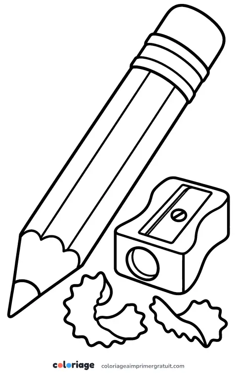 Coloriage crayon et taille-crayon