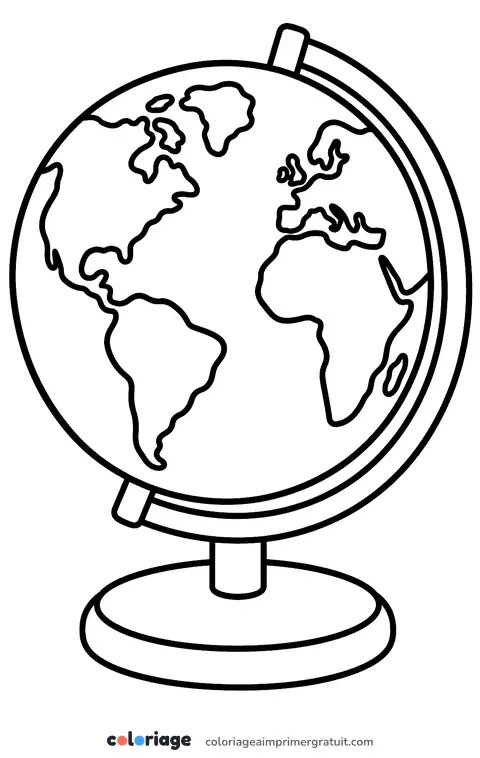 Coloriage globe terrestre