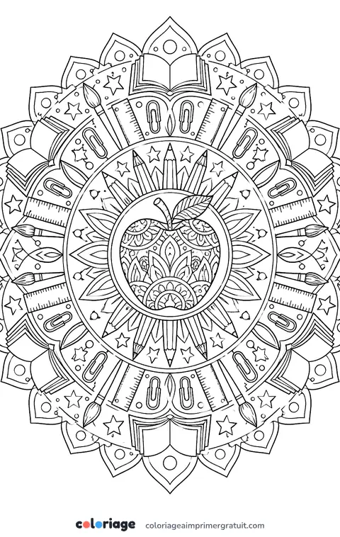 Coloriage mandala de l’école