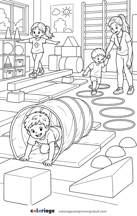 Coloriage salle de motricité