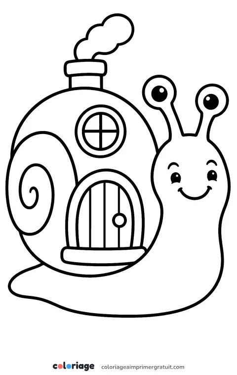 Coloriage coquille maison