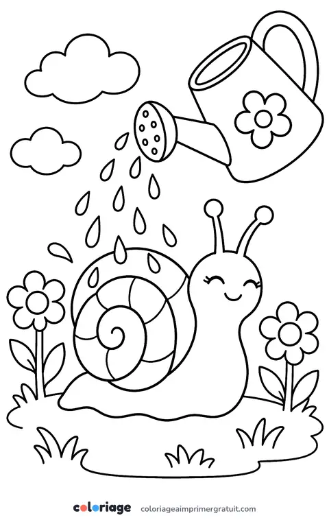 Coloriage douche à l’arrosoir