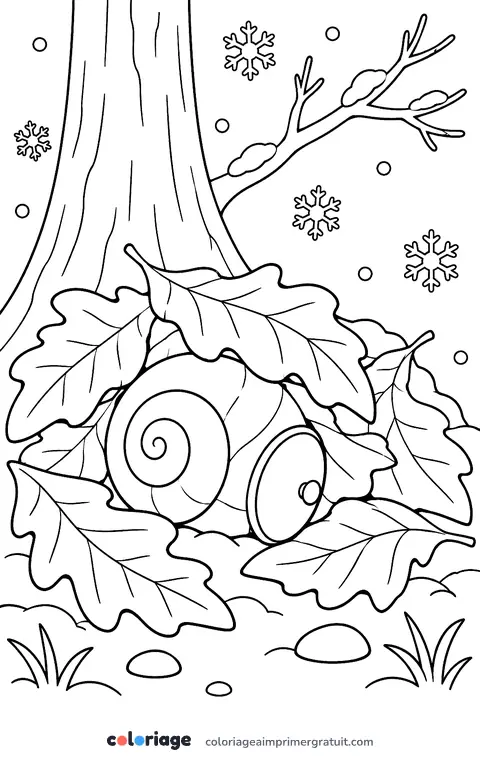 Coloriage sommeil d’hiver