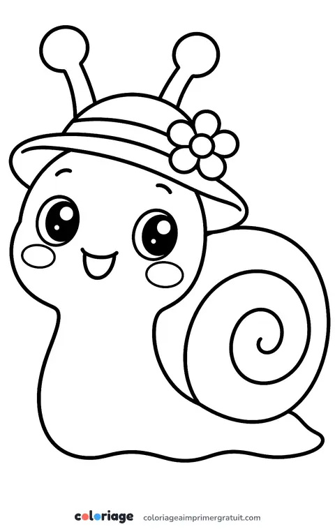 Coloriage escargot kawaii
