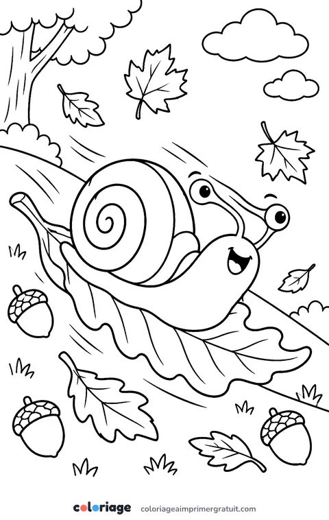 Coloriage luge de feuille