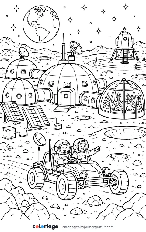 Coloriage base lunaire
