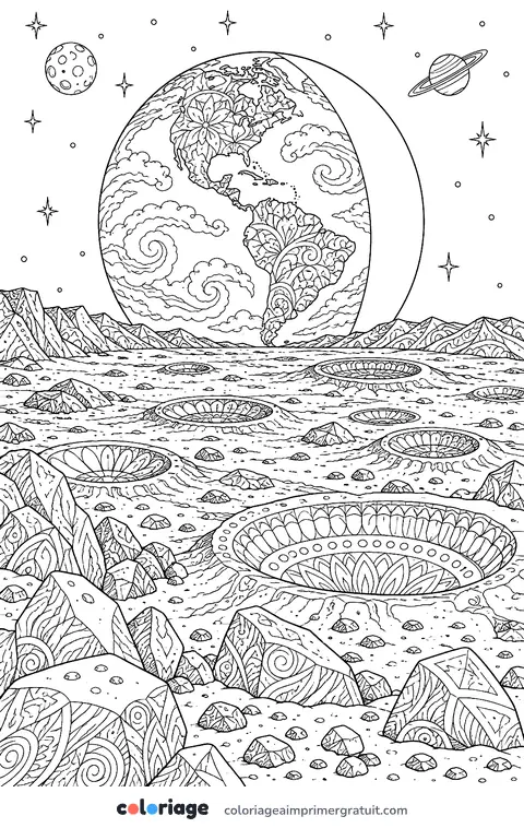 Coloriage lever de Terre
