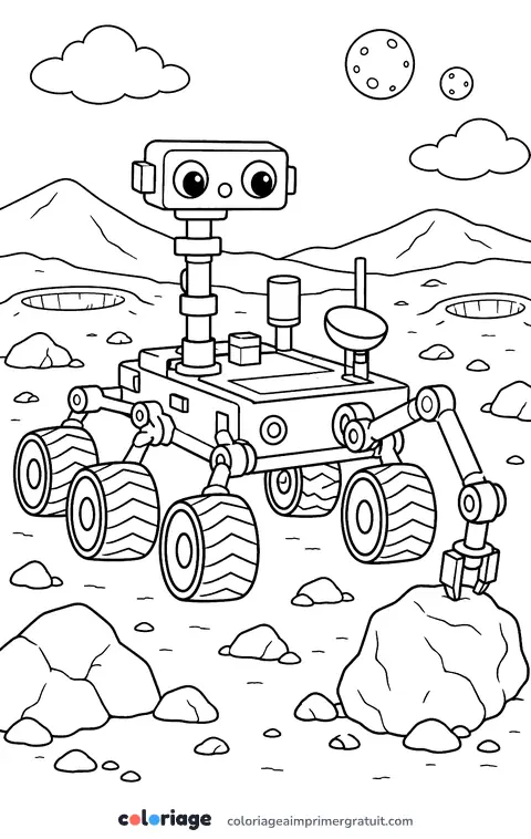 Coloriage rover sur Mars