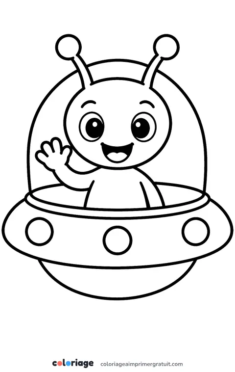 Coloriage petit extraterrestre