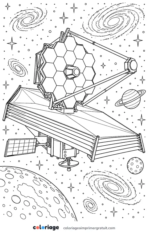 Coloriage télescope spatial