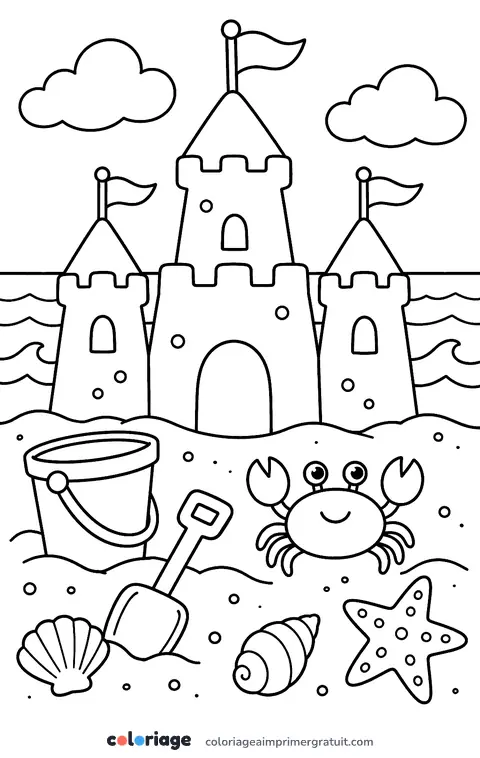 Coloriage château de sable