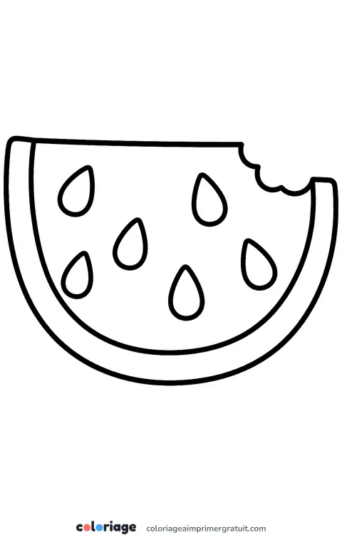 Coloriage tranche de pastèque