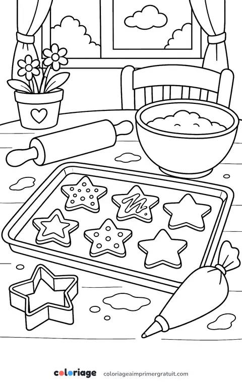 Coloriage biscuits étoiles