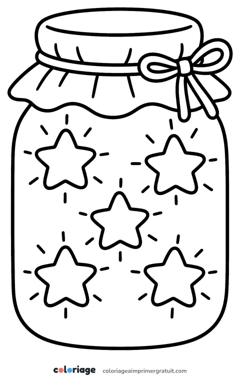 Coloriage bocal d’étoiles