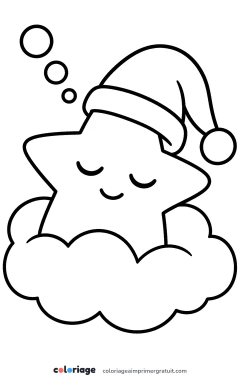 Coloriage étoile qui dort