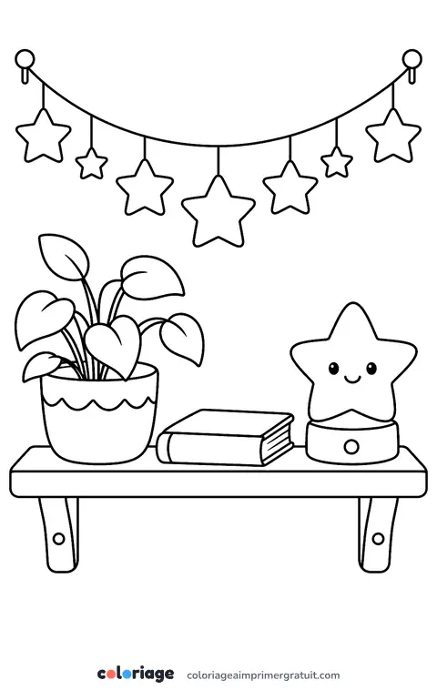 Coloriage guirlande d’étoiles