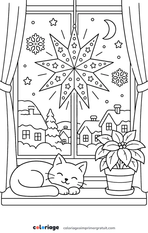 Coloriage lanterne étoile