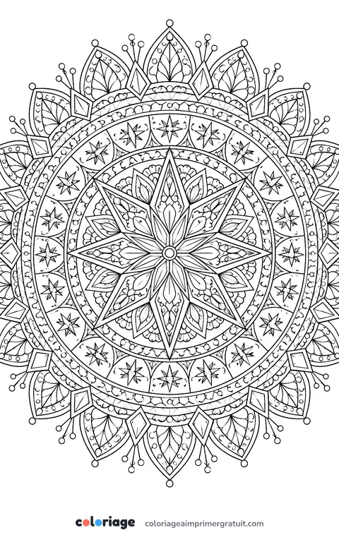 Coloriage mandala étoile