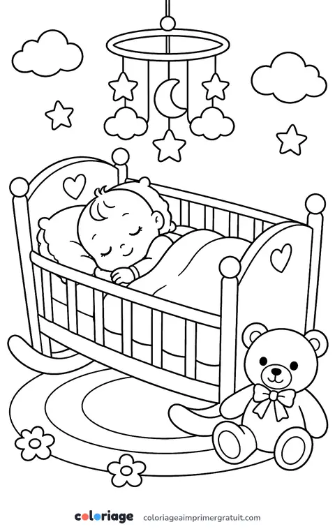 Coloriage mobile d’étoiles