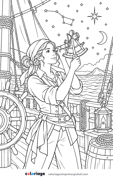 Coloriage naviguer aux étoiles
