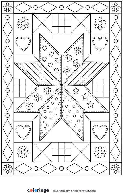 Coloriage patchwork étoile
