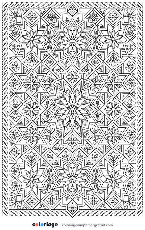 Coloriage étoiles en zellige