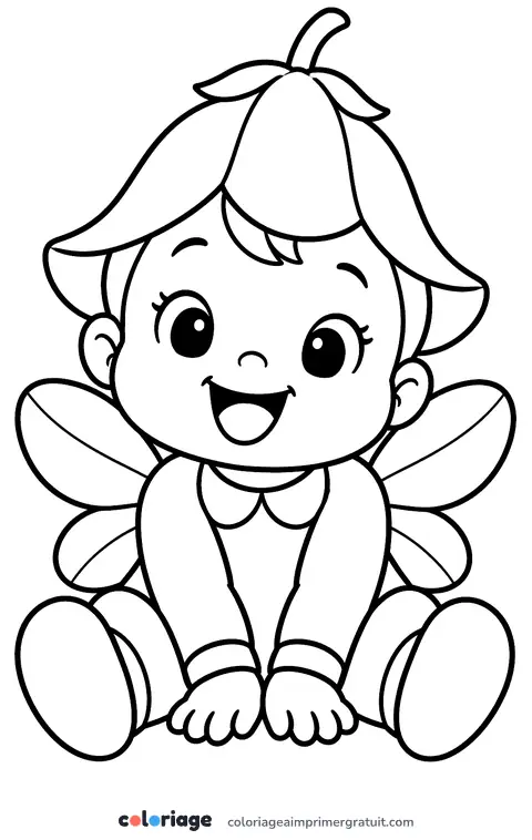 Coloriage bébé fée